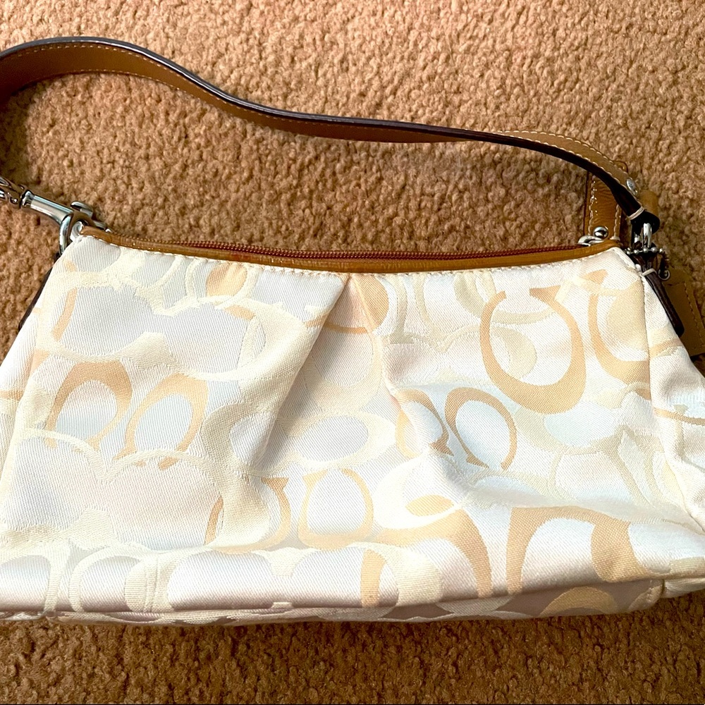 Coach Shoulder Bag, Small Beige, Classic C Logo